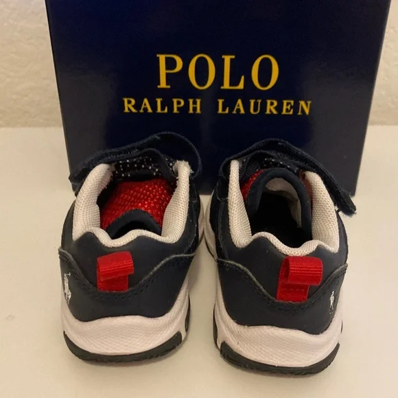 Polo by Ralph Lauren Kids Dark Blue and Red Sneakers - Picture 4 of 6